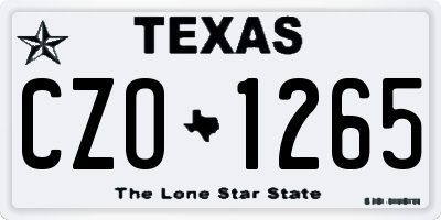 TX license plate CZO1265