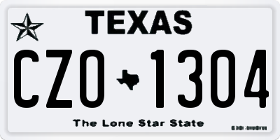 TX license plate CZO1304