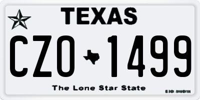 TX license plate CZO1499