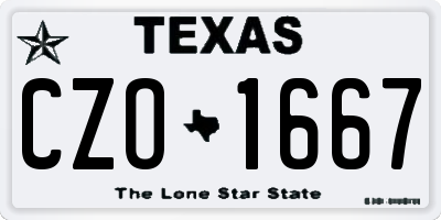 TX license plate CZO1667