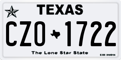 TX license plate CZO1722