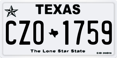 TX license plate CZO1759