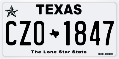 TX license plate CZO1847