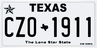 TX license plate CZO1911