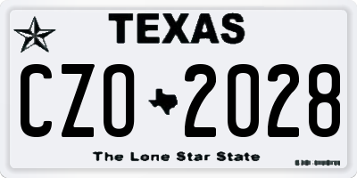 TX license plate CZO2028