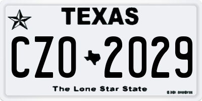 TX license plate CZO2029