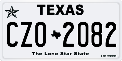TX license plate CZO2082
