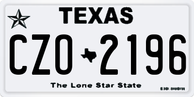 TX license plate CZO2196