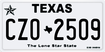 TX license plate CZO2509
