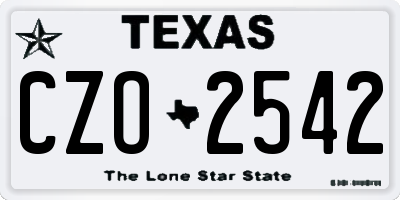 TX license plate CZO2542