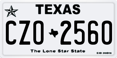 TX license plate CZO2560