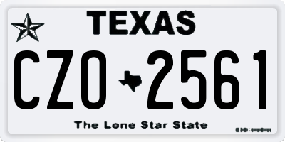 TX license plate CZO2561