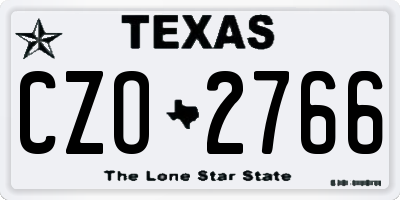 TX license plate CZO2766
