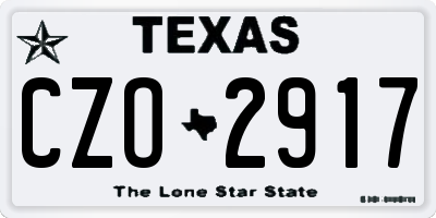TX license plate CZO2917
