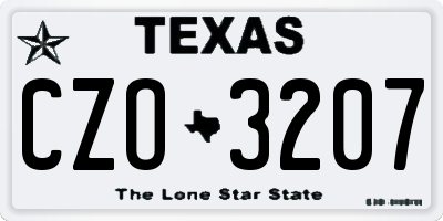 TX license plate CZO3207
