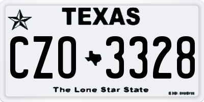 TX license plate CZO3328