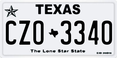 TX license plate CZO3340