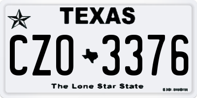 TX license plate CZO3376