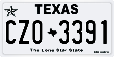 TX license plate CZO3391