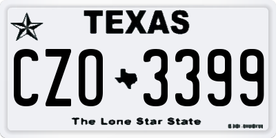 TX license plate CZO3399