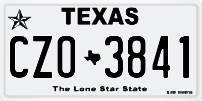 TX license plate CZO3841