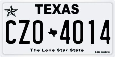 TX license plate CZO4014