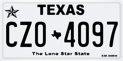 TX license plate CZO4097