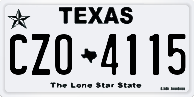 TX license plate CZO4115