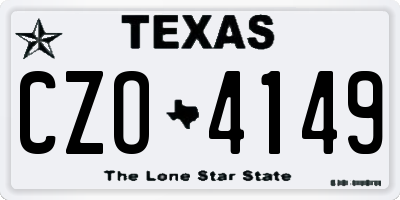 TX license plate CZO4149