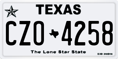 TX license plate CZO4258
