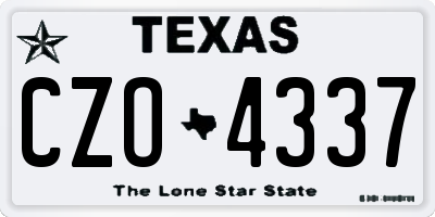 TX license plate CZO4337