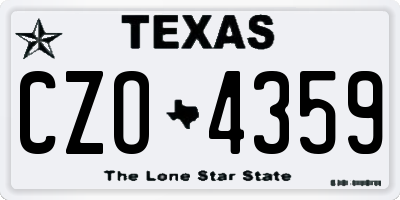 TX license plate CZO4359