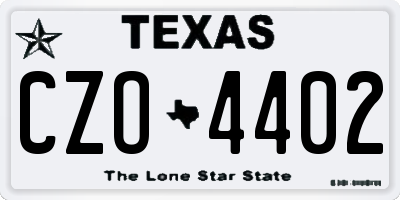 TX license plate CZO4402