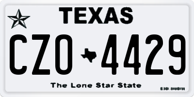 TX license plate CZO4429