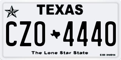 TX license plate CZO4440