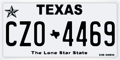 TX license plate CZO4469