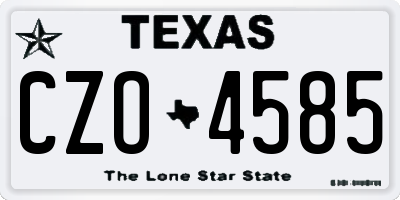 TX license plate CZO4585