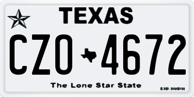 TX license plate CZO4672