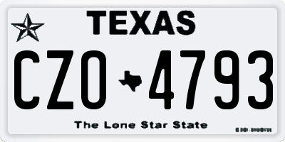 TX license plate CZO4793