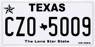 TX license plate CZO5009