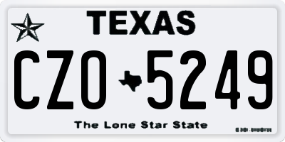TX license plate CZO5249
