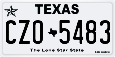TX license plate CZO5483