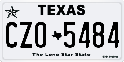 TX license plate CZO5484