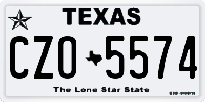 TX license plate CZO5574