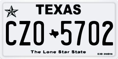 TX license plate CZO5702