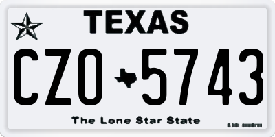 TX license plate CZO5743