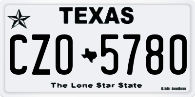 TX license plate CZO5780