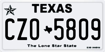TX license plate CZO5809