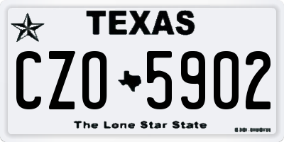 TX license plate CZO5902