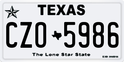 TX license plate CZO5986
